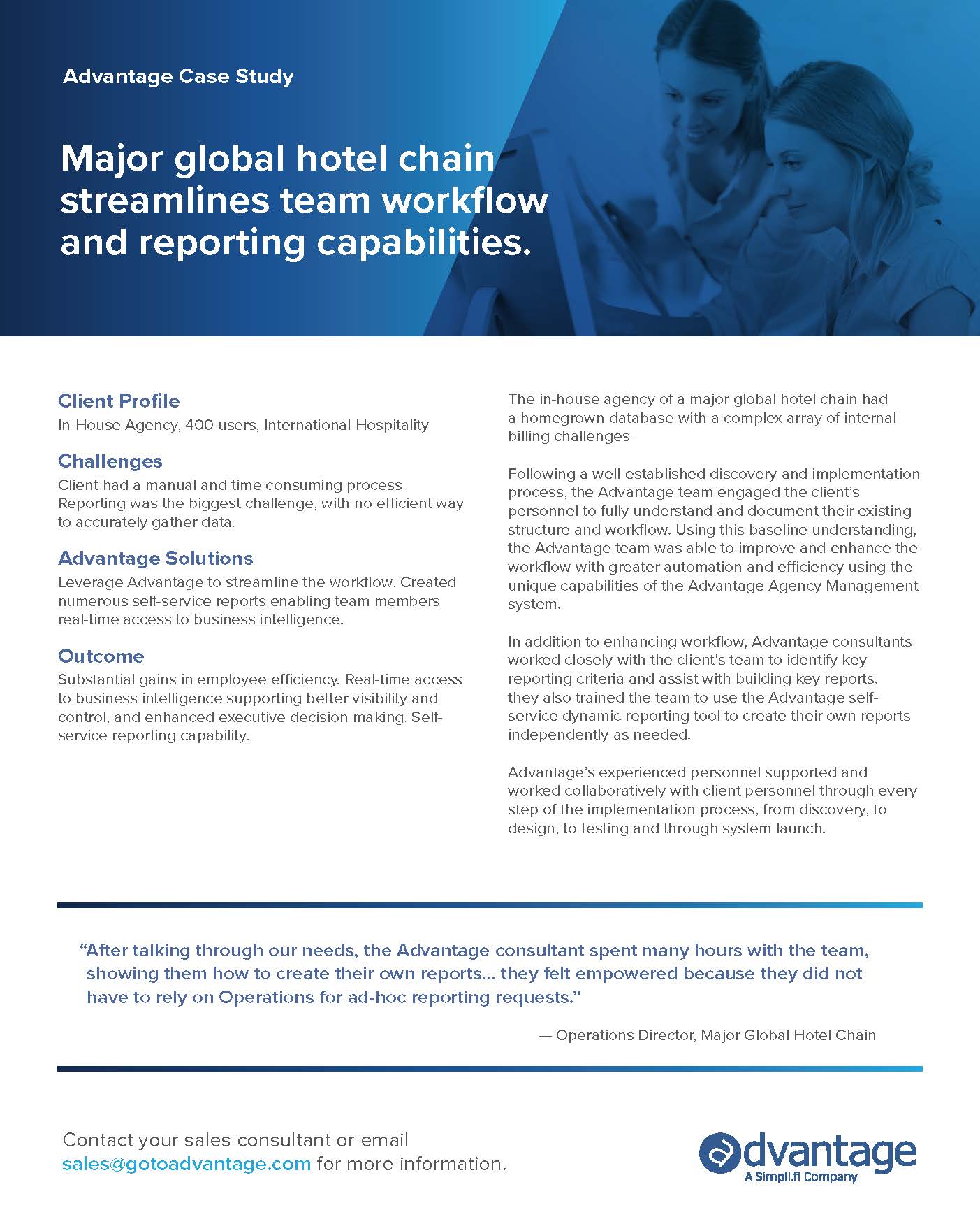 advantage case study global chain