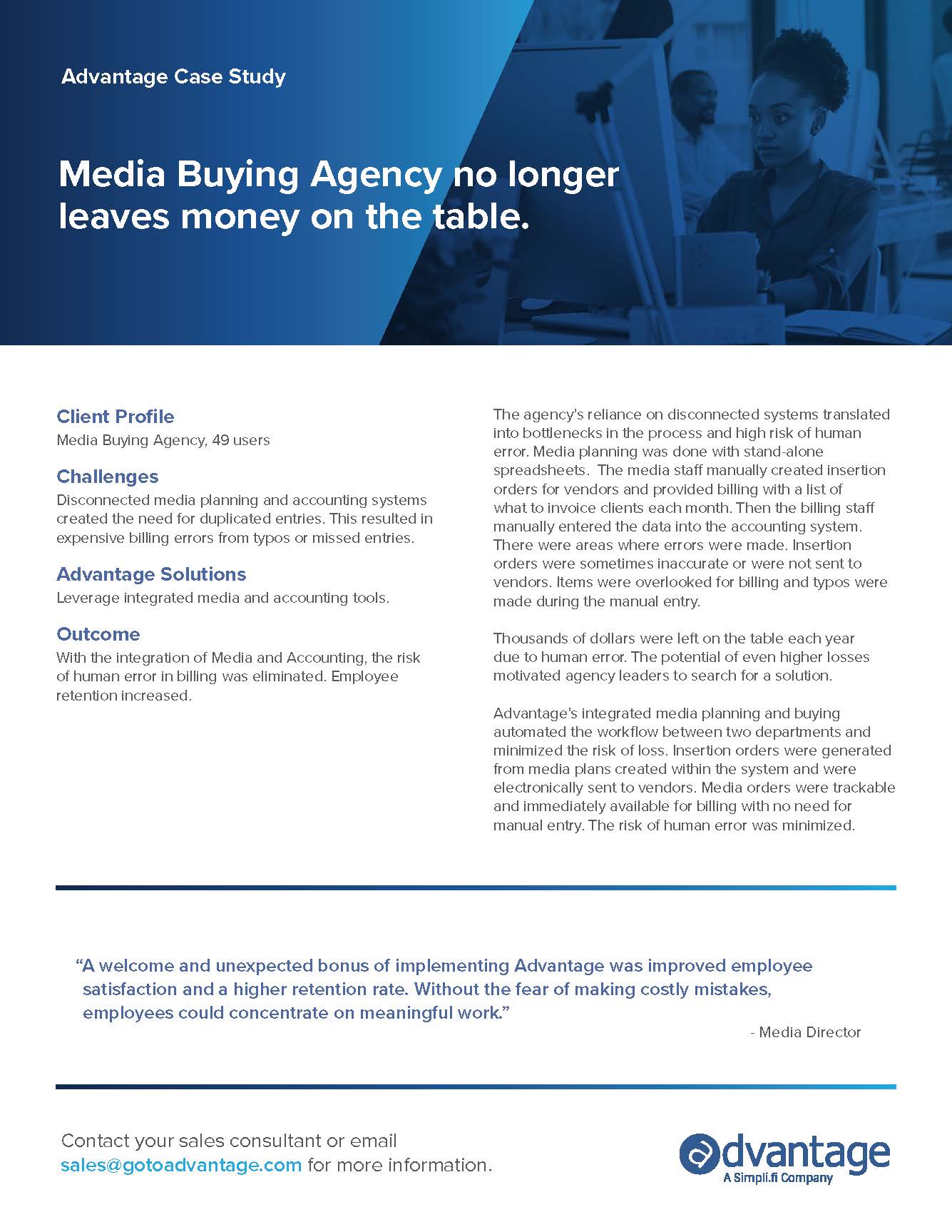 advantage case study media agency
